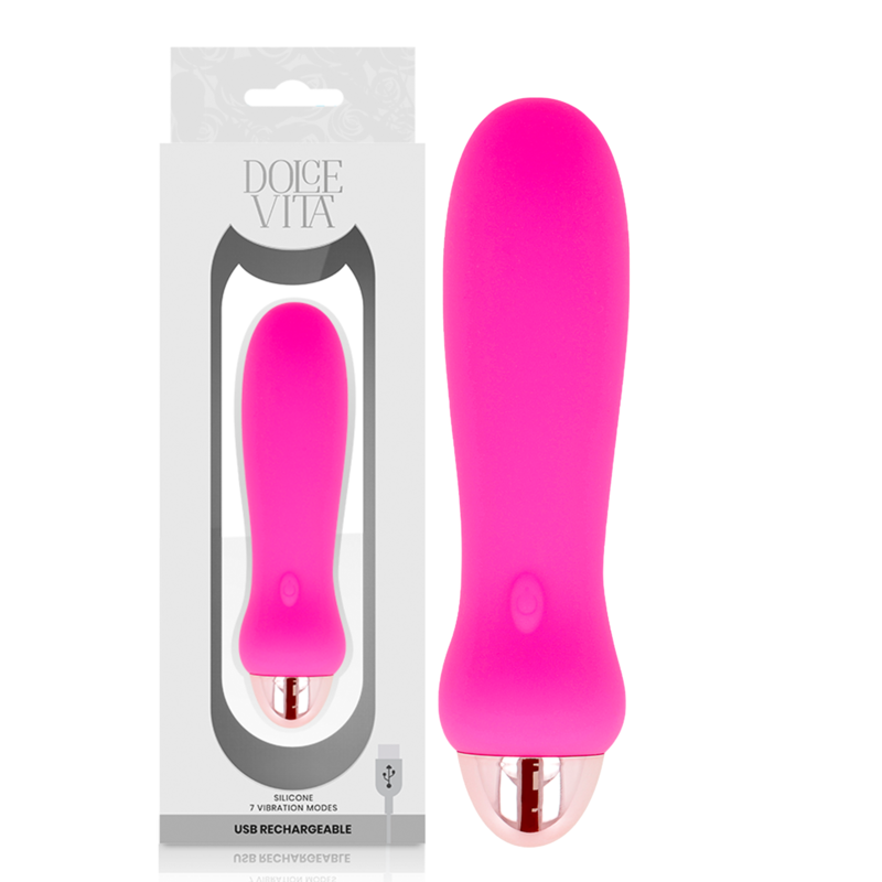 Dolce Vita Vibrador Recargable Cinco Rosa 7 Velocidades