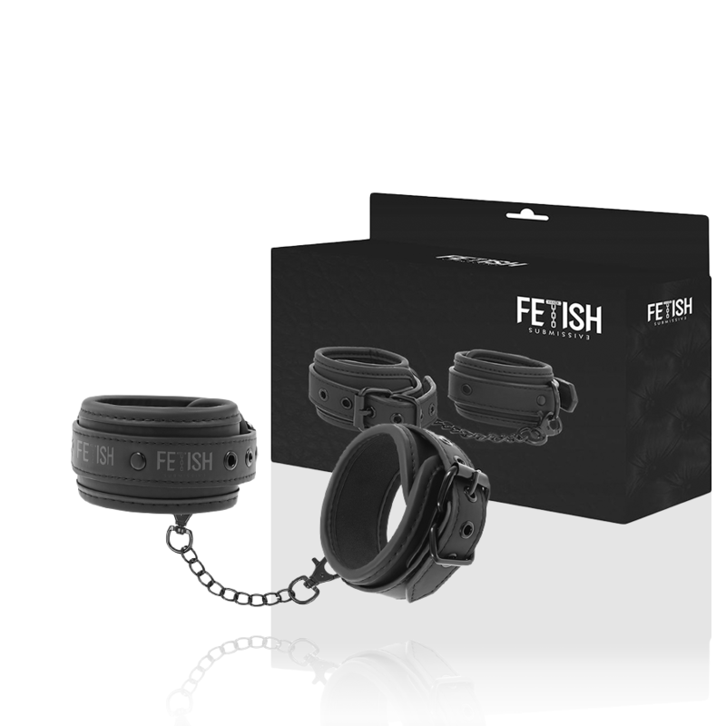 Fetish Submissive Punhos de Tornozelo de Couro Vegano Com Forro de Noprene