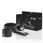 Fetish Submissive - Colar e Algemas de Couro Vegano com Forro de Noprene