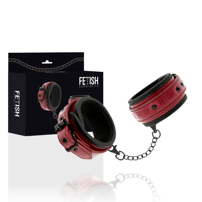 Fetish Submissive Dark Room Algemas de Couro Vegano com Forro de Neoprene