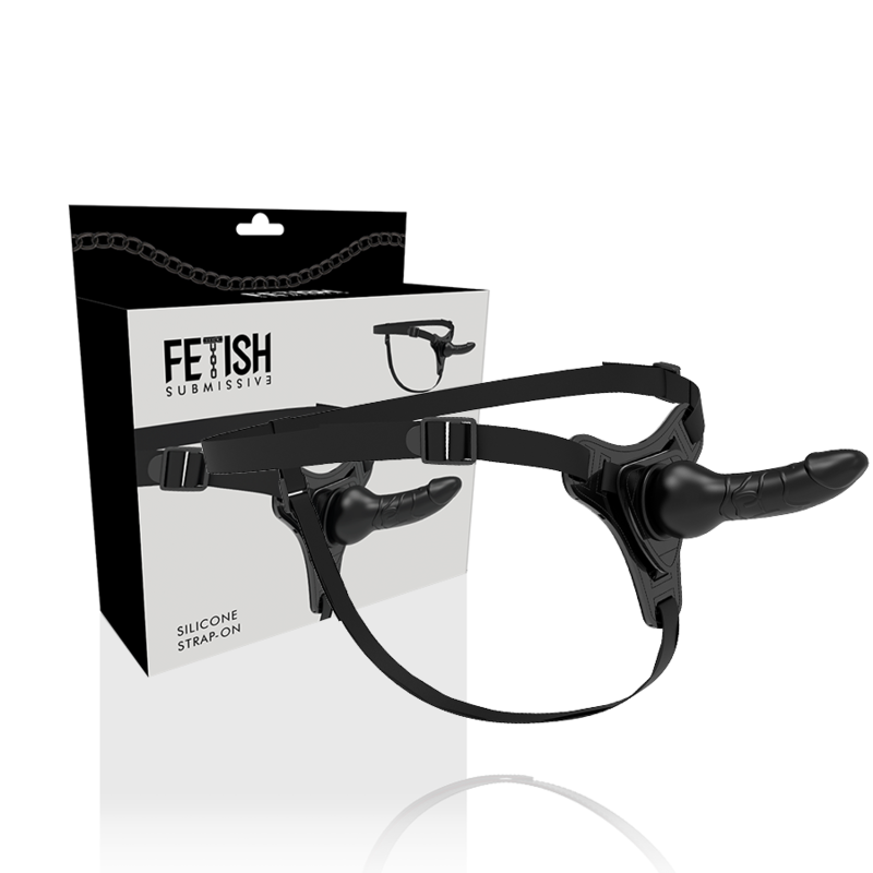 Fetish Submissive Harness Silicone Preto Realista 16 Cm