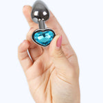 Secretplay -Plug Anal de Metal Corazón Azul Tamaño Pequeño 7 cm