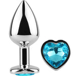 Secretplay -Plug Anal de Metal Corazón Azul Tamaño Pequeño 7 cm