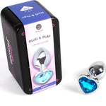Secretplay -Plug Anal de Metal Corazón Azul Tamaño Pequeño 7 cm