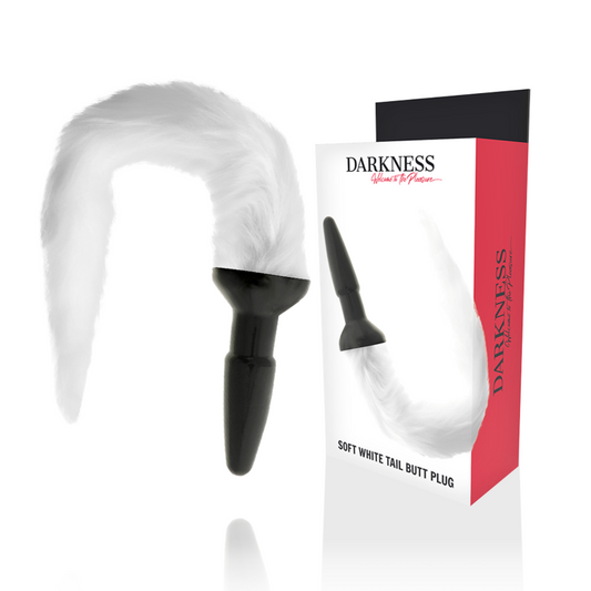 Plug anal de silicona Darkness con cola blanca
