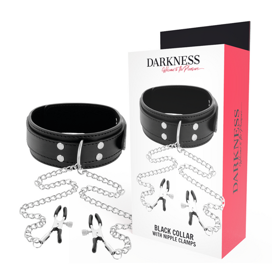 Darkness Colar Com Grampos de Bico Preto