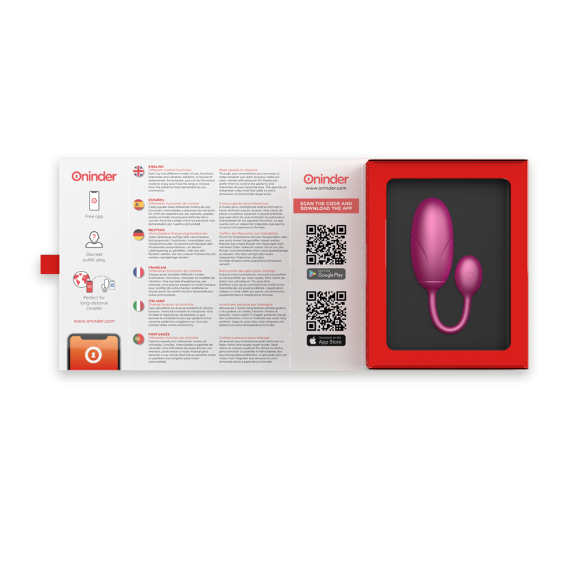 Oninder Ovo Vibrante Tóquio Rosa 7,5 X 3,2 Cm Aplicativo Gratuito