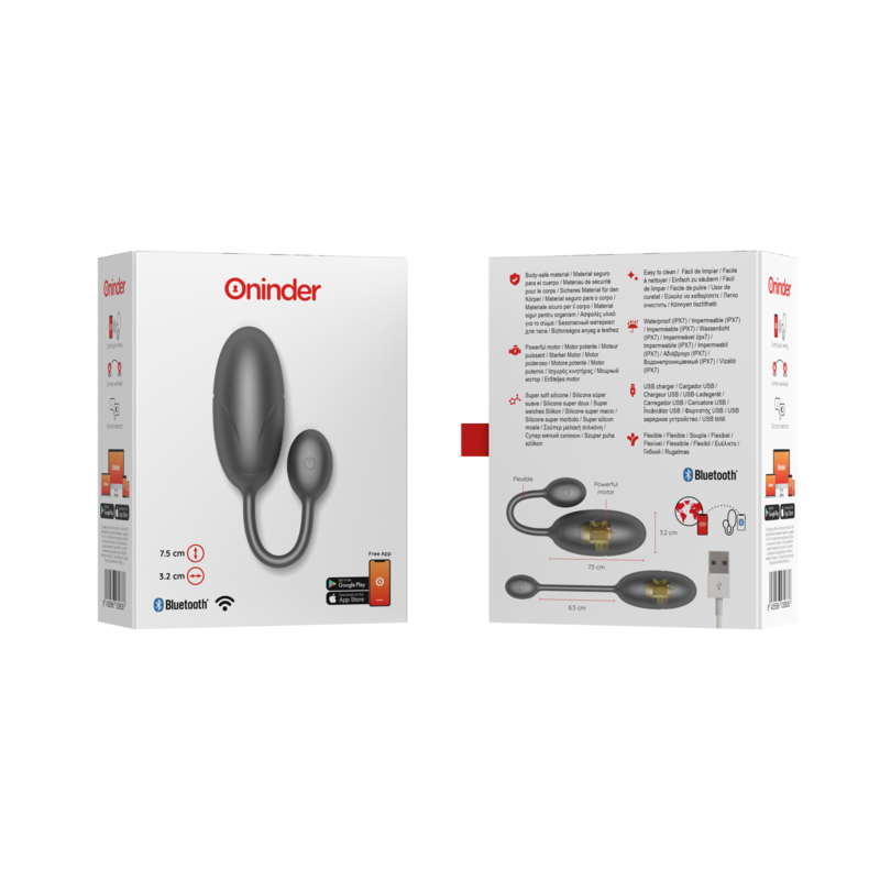 Oninder Huevo Vibrador Tokyo Negro 7,5 X 3,2 Cm Aplicación Gratuita