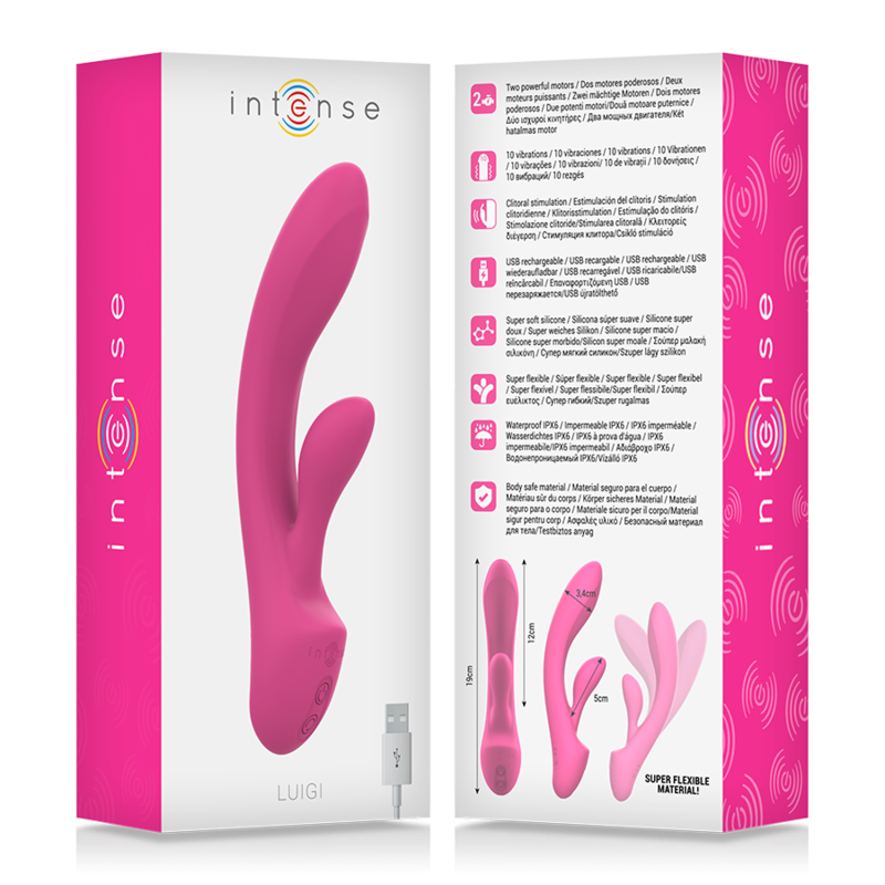 Intense Vibrador Luigi Coelho Rosa Silicone Líquido