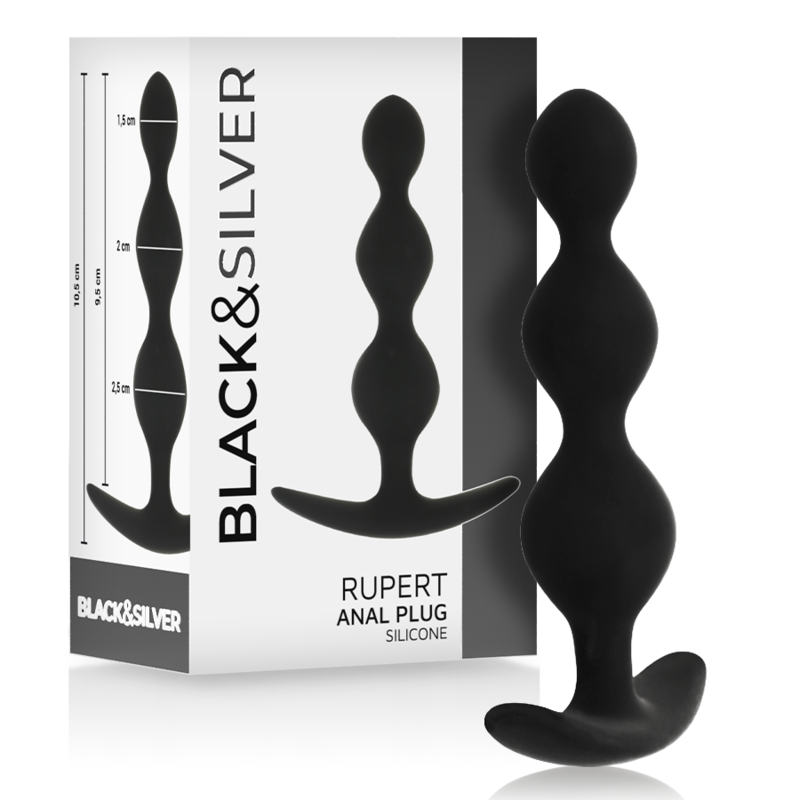Black&Silver Corrente de Bola Anal Rupert 10 cm