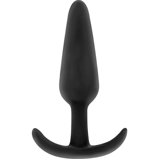 Black&Silver -Plug Anal de Silicone Hansel Com Cabo Pequeno