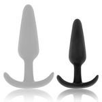 Black&Silver -Plug Anal de Silicone Hansel Com Cabo Pequeno