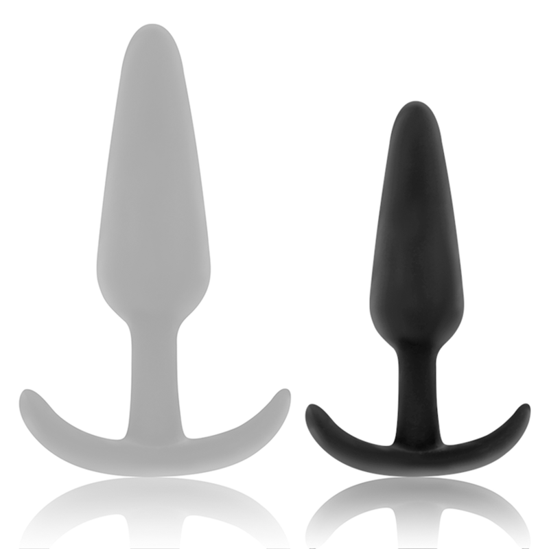 Black&Silver -Plug Anal de Silicone Hansel Com Cabo Pequeno