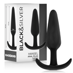 Black&Silver -Plug Anal de Silicone Hansel Com Cabo Pequeno