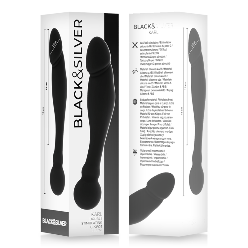 Black&Silver - Dildo Estimulante Karl Punto G 18 cm