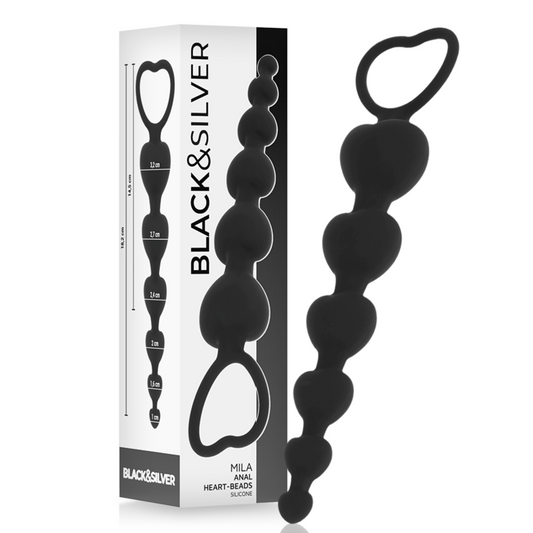 Black&Silver - Cadeia de Corações Anal Mila 18 cm