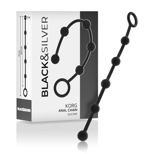 Black&Silver - Korg Anal Rosário Silicone Iniciação 21 cm