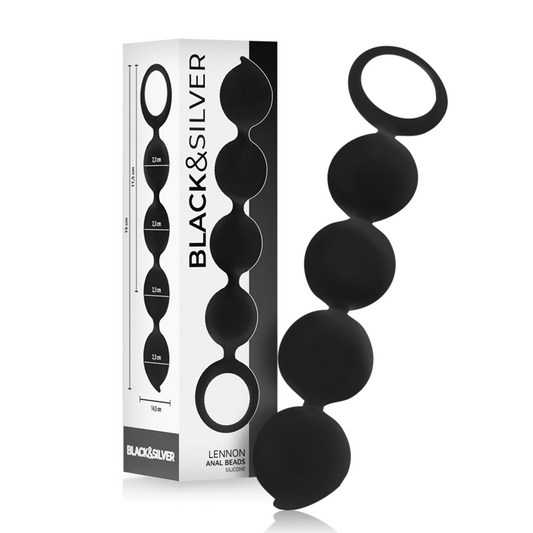 Black&Silver - Rosário Anal Lennon 4 Esferas de Silicone 15 cm