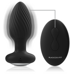 Black&Silver -Plug de Poços Silicone Anal Rotator Controle Remoto