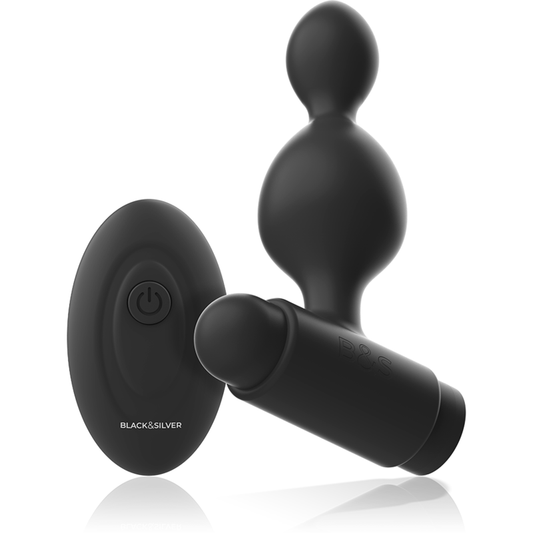 Black&Silver - Controle Remoto dePlug Anal de Silicone Tucker Pequeno
