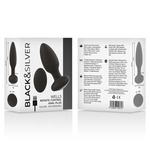 Black&Silver -Plug de Poços Silicone Anal Rotator Controle Remoto