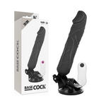 Vibrador Basecock de Control Remoto Realista Negro 20 Cm -o- 4 Cm