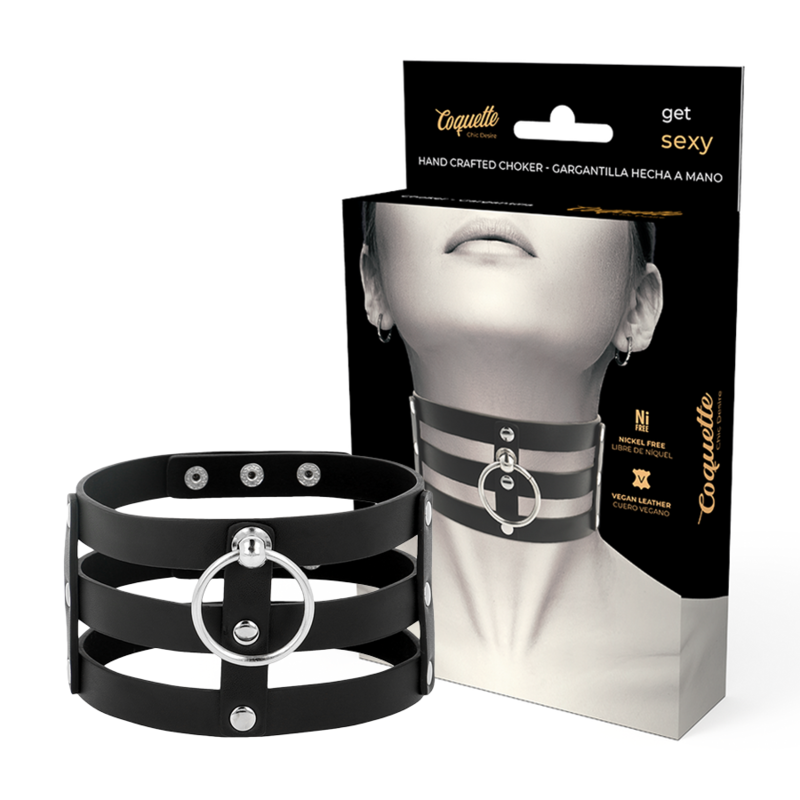 Coquette Chic Desire - Gargantilla de Cuero Vegano Estilo Fetish