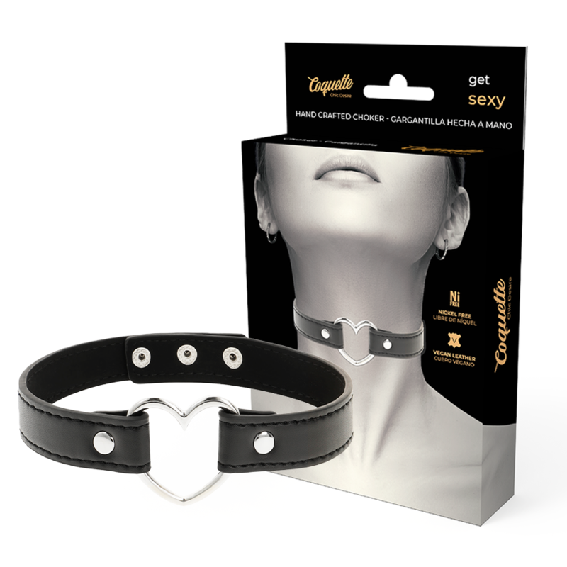 Coquette Chic Desire - Collar de Piel Vegana Accesorio de Corazón Mujer