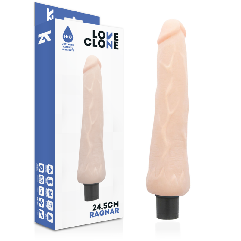 Loveclone Vibrador Autolubricante Ragnar 24.5 Cm -o- 3.5 Cm