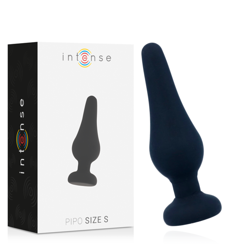 Intense - Plug Anal Pipo S Silicone Preto 9,8 cm