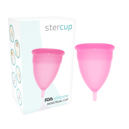 Stercup - Copa Menstrual de Silicona Rosa Aprobada por la FDA - Talla S