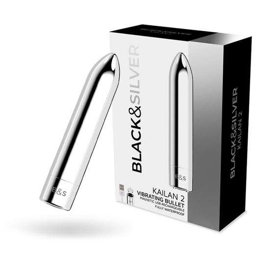 Black&Silver - Bala Magnética Vibrante Kailan 2 Prata