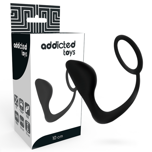 Addicted Toys - Plug Anal com Anel de Pênis Preto