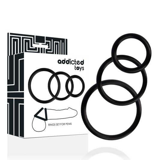 Addicted Toys - Conjunto de Anéis de Para Pénis Preto