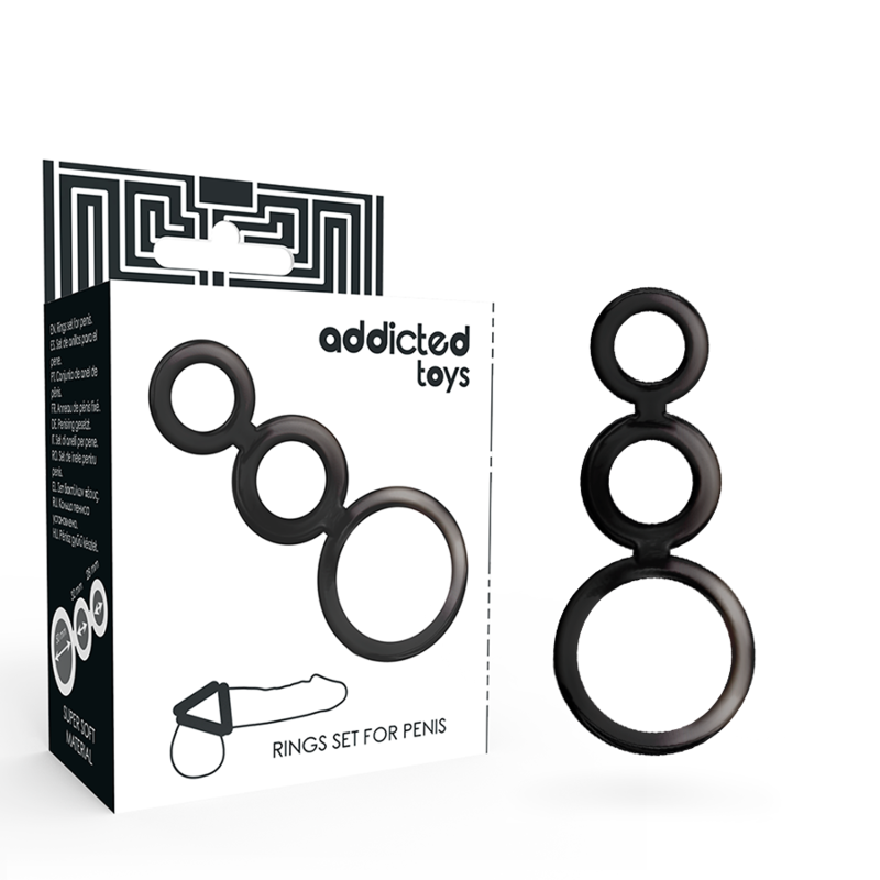 Addicted Toys - Set de Anillos - Para Pene - Ahumado