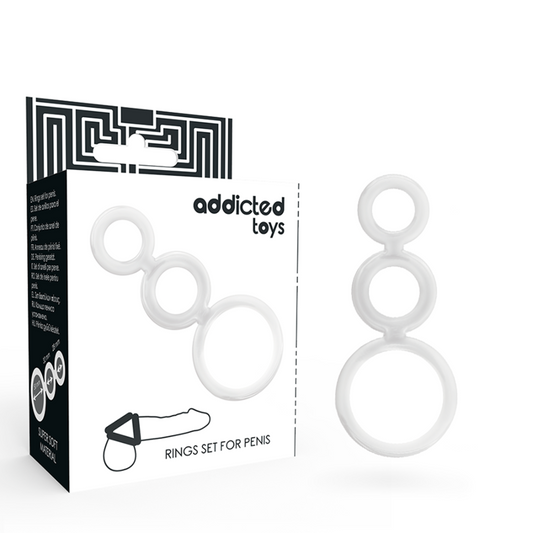 Addicted Toys - Conjunto de Anéis - Para Pénis Transparente