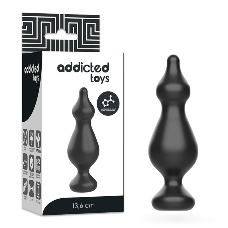 Addicted Toys - Plug anal sexual 13,6 cm Negro