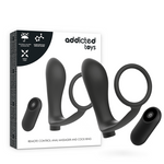 Addicted Toys Anillo para Pene con Control Remoto Plug Anal Negro Recargable