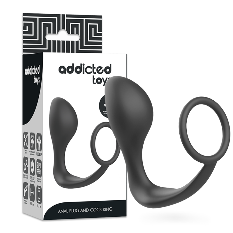 Addicted Toys -Plug Anal Com Anel de Silicone Preto