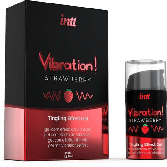 Intt Poderoso Estimulante Íntimo Gel Vibratório Líquido Morango 15 ml