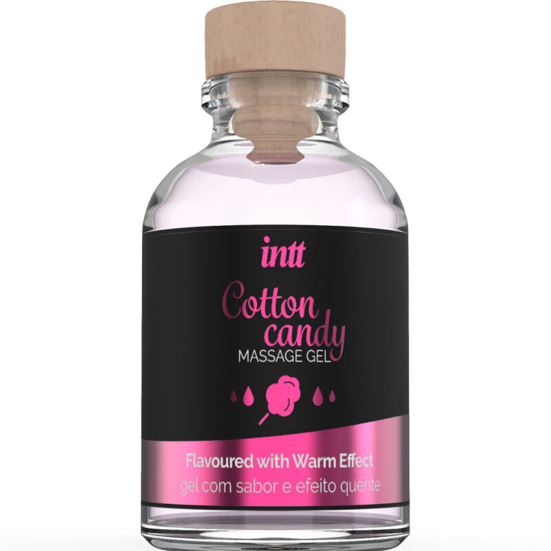 Intt Massage & Oral Sex - Gel de Masaje con Sabor a Algodón de Azúcar y Efecto Calor