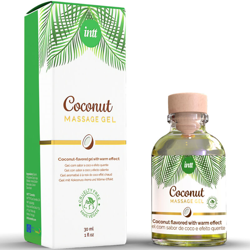 Intt - Gel de Massagem Vegano Com Sabor de Coco e Efeito Aquecedor