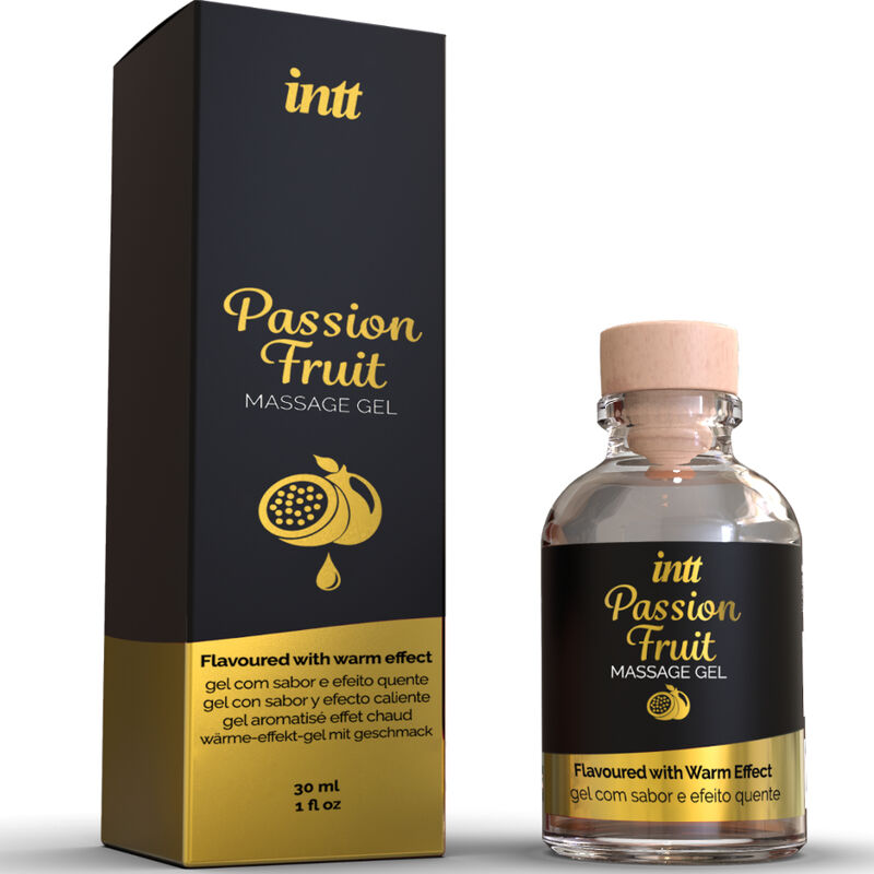 Intt Massage & Oral Sex - Gel de Masaje con Sabor a Maracuyá con Efecto Calor