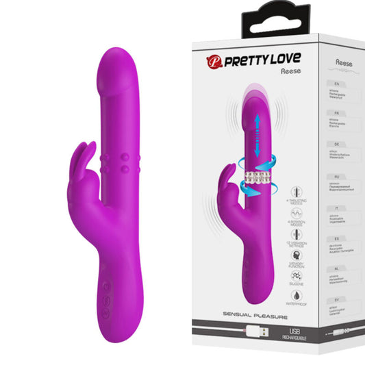 Vibrador Reese Pretty Love con rotación, morado