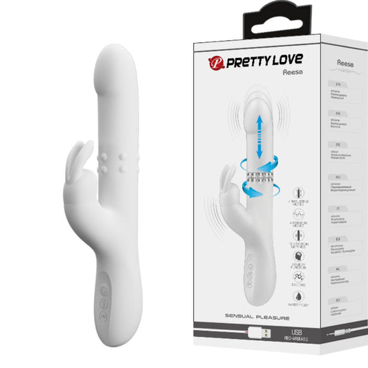 Vibrador Pretty Love Reese con rotación plateada
