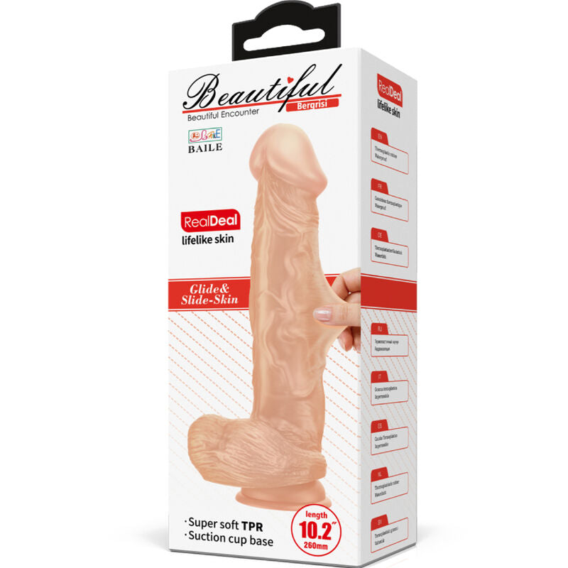 Baile Belo Encontro Bergrisi Dildo Realístico Flexível 26 Cm Natural