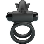 Pretty Love - Anillo Vibrador Doble Con Estimulador Negro
