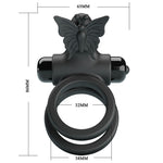 Pretty Love - Anillo Vibrador Doble Con Estimulador Negro