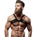 Arnés de pecho de cuero sintético para hombre Fetish Submissive Attitude Brigade