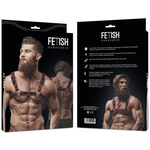 Arnés de Pecho de Piel Sintética con Actitud Sumisa Fetish para Hombre, Color Negro/Rojo
